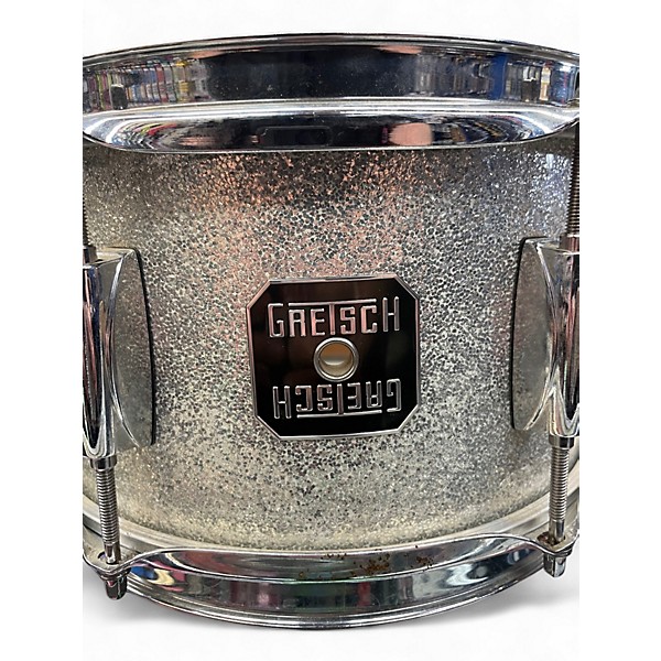 Used Gretsch Drums 10X6 Popcorn Snare Drum Silver Sparkle Drum