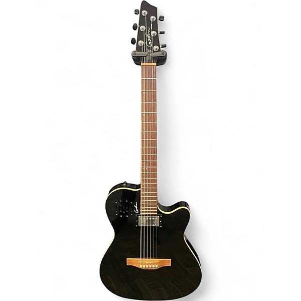 Used Godin A6 Ultra Black Hollow Body Electric Guitar Black