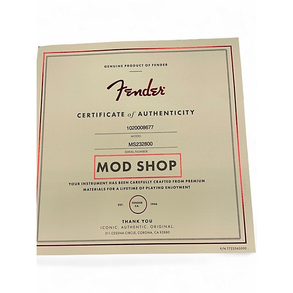 Used Fender Mod Shop Stratocaster SLIME GREEN Solid Body Electric Guitar