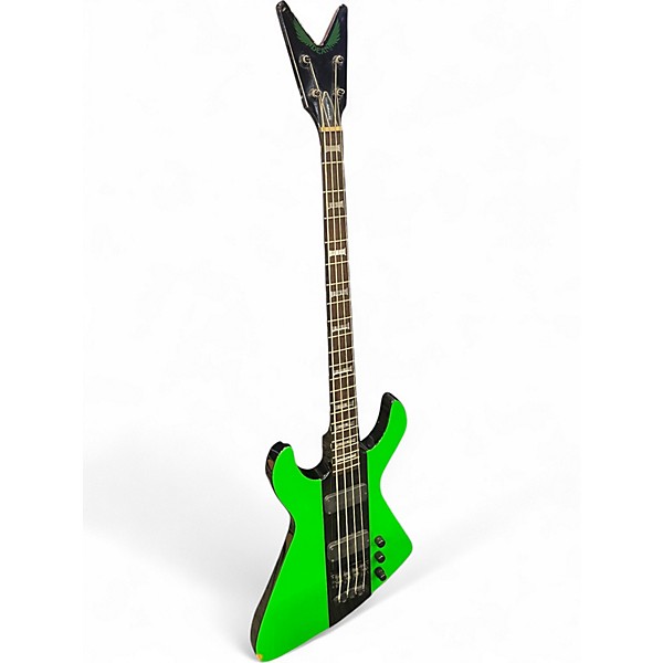Used Dean Demonator 4 String Limited edition Alien Green Electric Bass Guitar