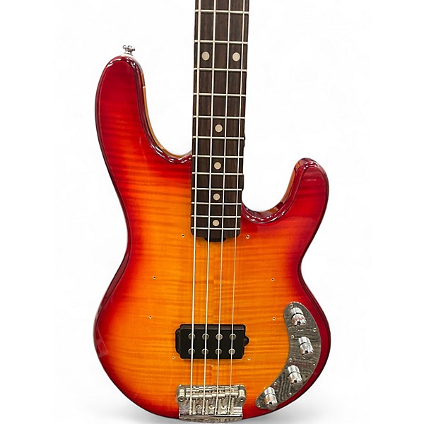 Used Sterling by Music Man STINGRAY RAY34 FLAME MAPLE HERITAGE CHERRY BURST Electric Bass Guitar
