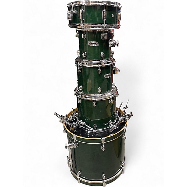 Used Mapex 5 Piece PRO TRANSPERANT EMERALD Drum Kit