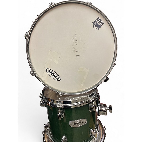 Used Mapex 5 Piece PRO TRANSPERANT EMERALD Drum Kit