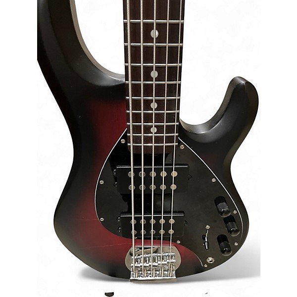 Used Sterling by Music Man Ray5 5 String RUBY RED BURST SATIN Electric Bass Guitar