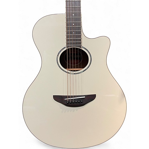 Used Yamaha APX600 Vintage White Acoustic Electric Guitar