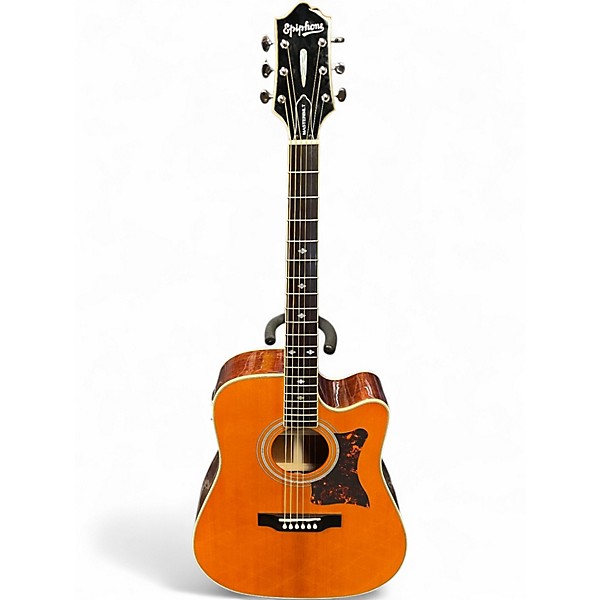 Used Epiphone DR500MCE Masterbuilt Natural Acoustic Electric Guitar