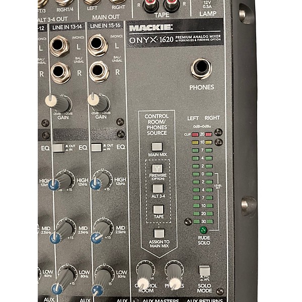 Used Mackie ONYX1620 WITH FIREWIRE I/O OPTION CARD Unpowered Mixer