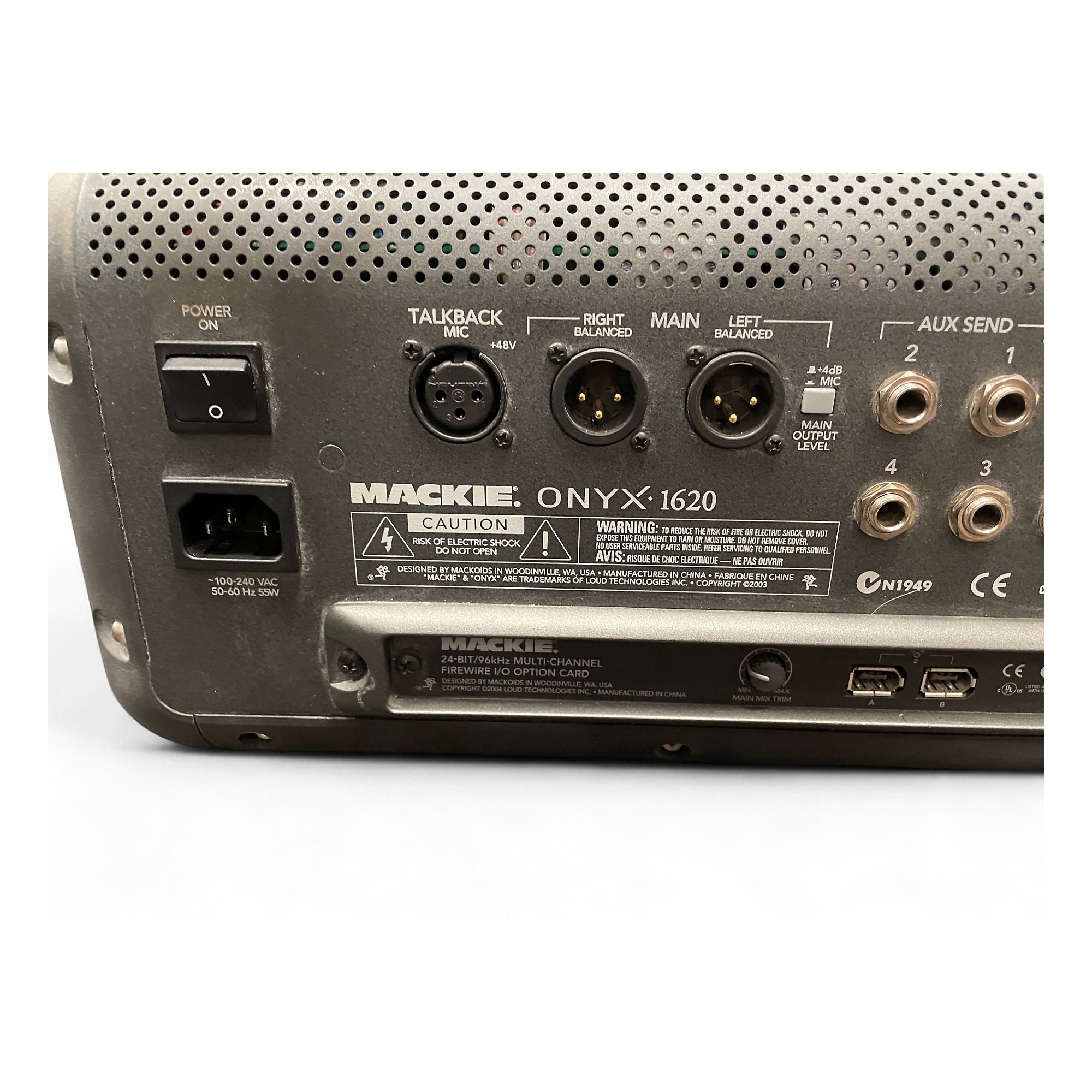 MACKIE ONYX 1620（ジャンク） Used Mackie ONYX1620 WITH FIREWIRE I/O OPTION CARD Unpowered Mixer