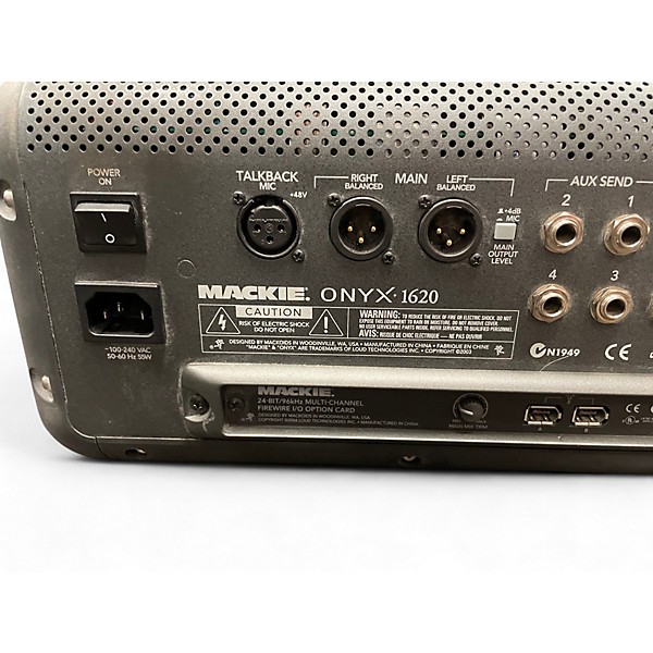 Used Mackie ONYX1620 WITH FIREWIRE I/O OPTION CARD Unpowered Mixer