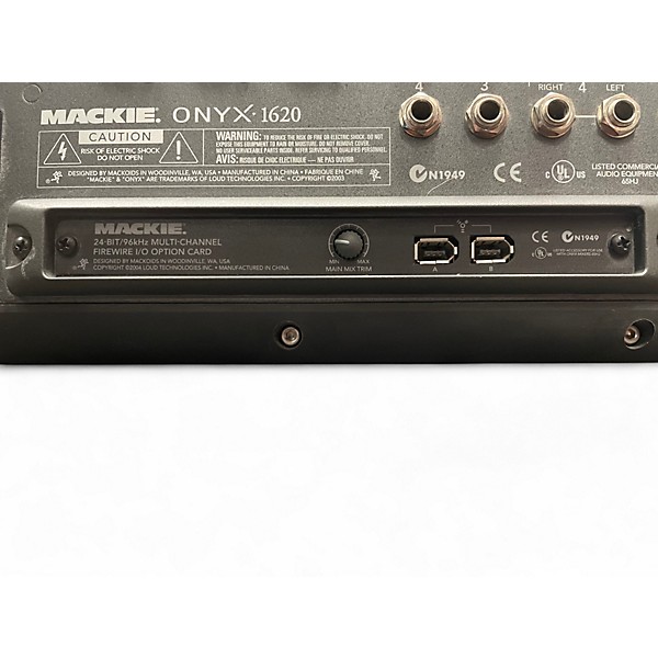 Used Mackie ONYX1620 WITH FIREWIRE I/O OPTION CARD Unpowered Mixer