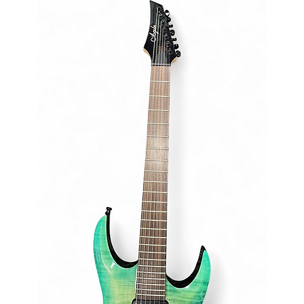 Used Agile INTERCEPTOR 7 STRING ELECRIC GREEN Solid Body Electric Guitar