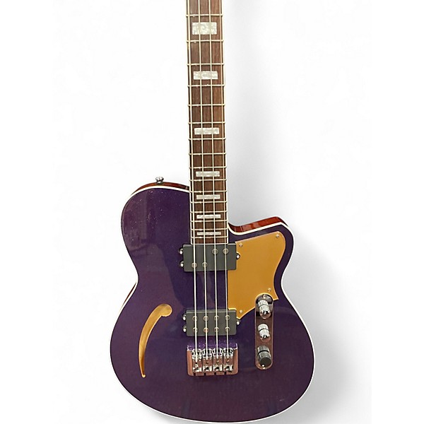 Used Reverend Linh Lee Signature Lil Linhbacker Purple Sparkel Electric Bass Guitar