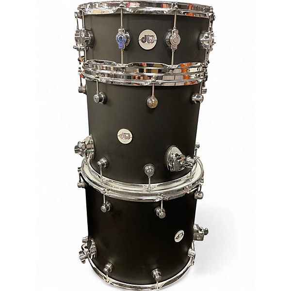 Used DW 7 Piece Design Series Satin Black Drum Kit