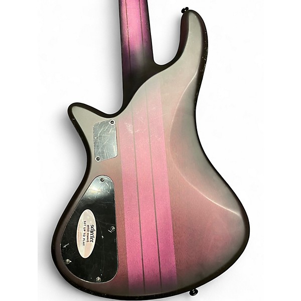 Used Schecter Guitar Research Stiletto Studio 5 String Trans Purple Electric Bass Guitar