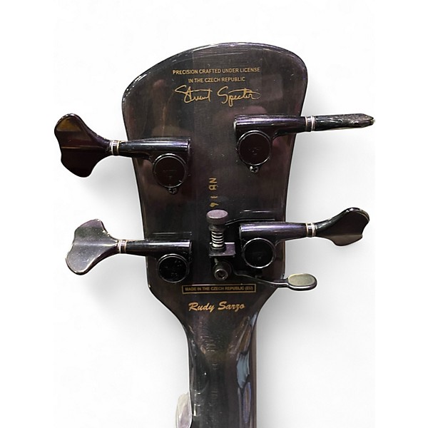 Used Spector Rudy Sarzo  Euro 4 Trans Black Electric Bass Guitar