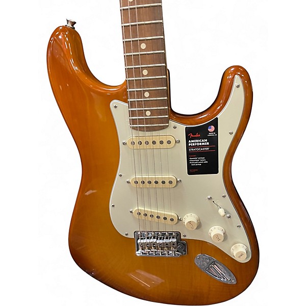 Used Fender American Performer Stratocaster SSS Honey Burst Solid Body Electric Guitar
