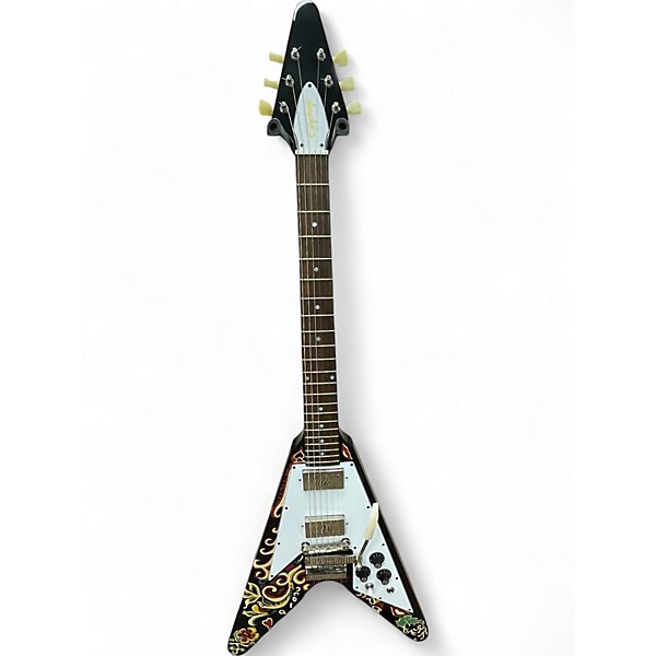 Used Epiphone JIMI HENDRIX LOVE DROPS FLYING V EBONY Solid Body Electric Guitar