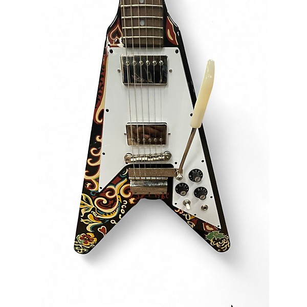 Used Epiphone JIMI HENDRIX LOVE DROPS FLYING V EBONY Solid Body Electric Guitar