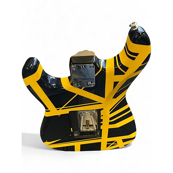 Used EVH yellow black yellow and black stripe Solid Body Electric Guitar