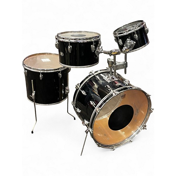 Vintage 1970s Slingerland 4 Piece shell pack black Drum Kit