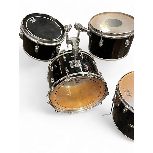 Vintage 1970s Slingerland 4 Piece shell pack black Drum Kit