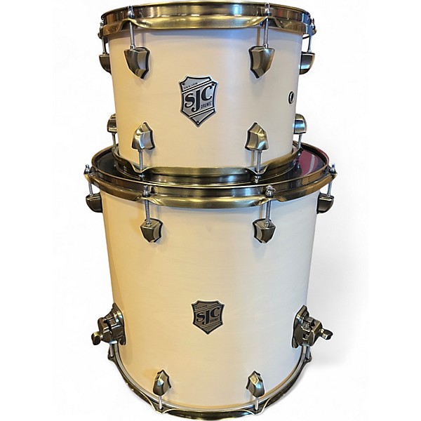 Used SJC Drums 3 Piece Navigator Aged White Drum Kit