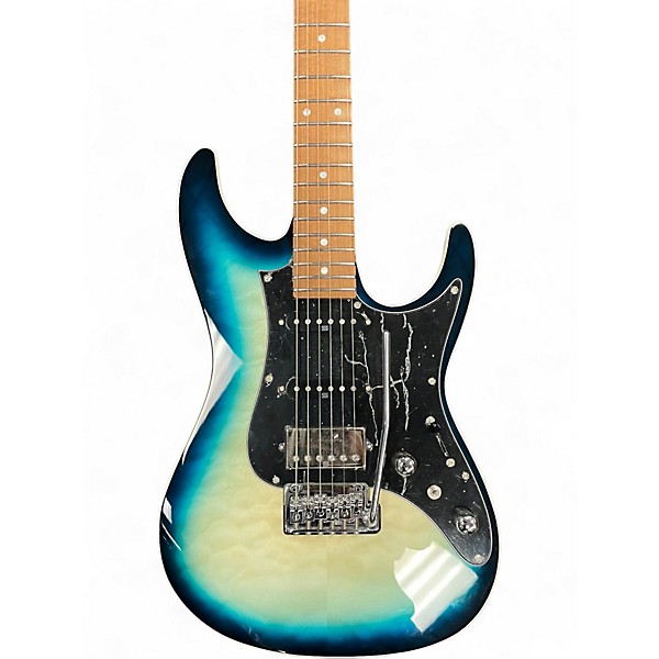 Used Ibanez AZ24P1QM Premium Deep Ocean Blonde Solid Body Electric Guitar