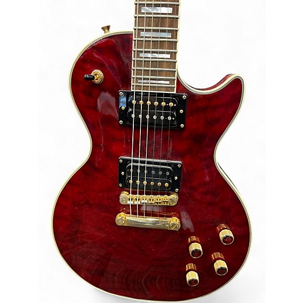 Used Epiphone Prophecy Les Paul Custom Plus Trans Red Solid Body Electric Guitar