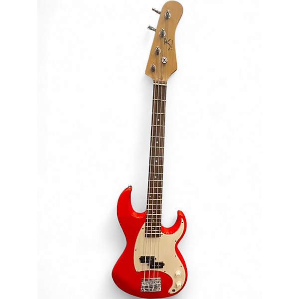 Used J. Reynolds Short Scale Red Electric Bass Guitar