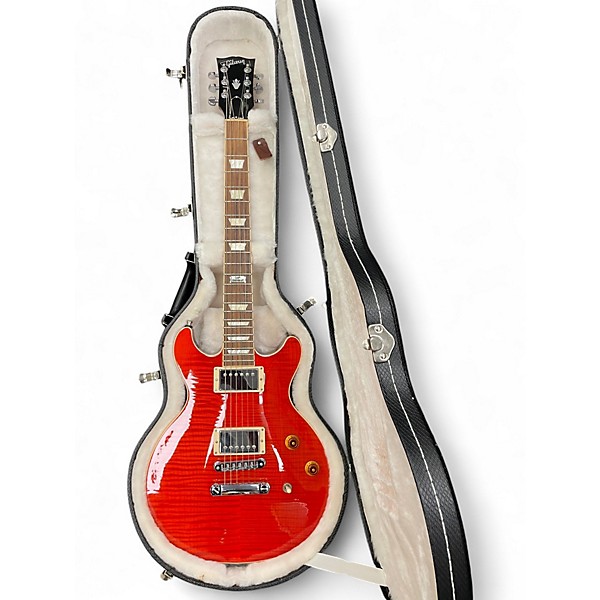 Used Gibson LP DOUBLE CUT Trans Red Solid Body Electric Guitar