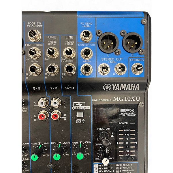 Used Yamaha MG10XU 10 Channel Mixer with Effects Unpowered Mixer