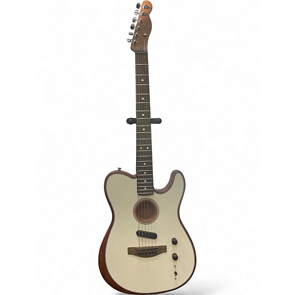 Used Fender American Acoustasonic Telecaster Alpine White Acoustic Electric Guitar