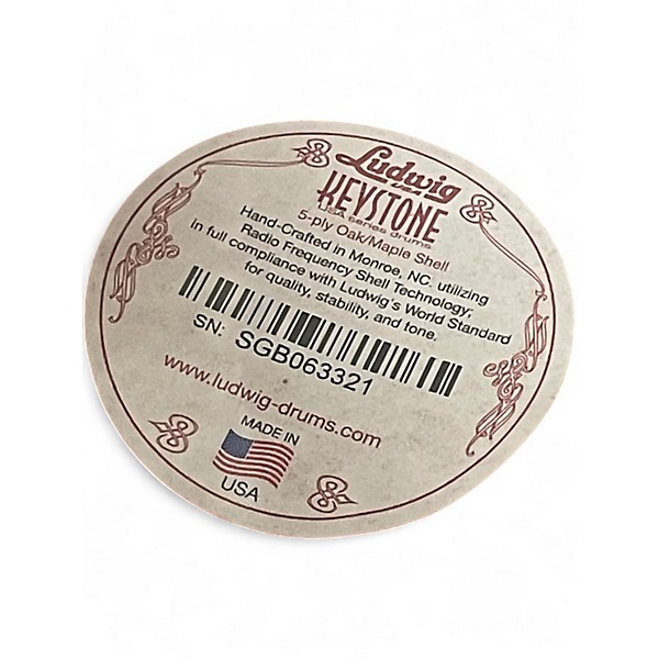 Used Ludwig 6.5X14 Keystone Snare RED OAK Drum