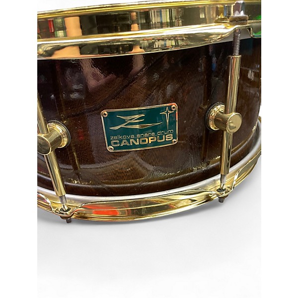Used Canopus 6.5X14 zelkova snare drum Natural Drum