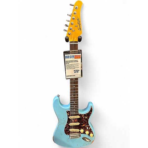 Used Sawtooth es relic Blue Solid Body Electric Guitar