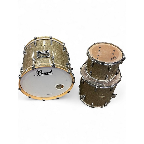 Used Pearl 3 Piece Masters Maple CHAMPAGNE SPARKLE Drum Kit