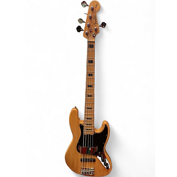 Used Fender American Elite W/ Aftermarket CS Neck Jazz Bass 5 String Natural Electric Bass Guitar