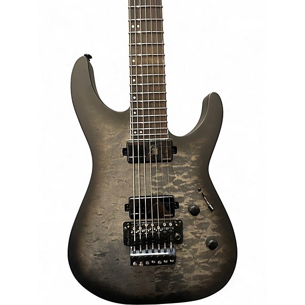 Used ESP LTD M1007 Baritone Charcoal Burst Satin Solid Body Electric Guitar