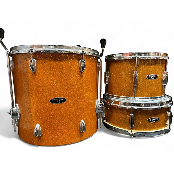 Used 1970s Stewart 4 Piece Japanese Orange Sparkle Drum Kit