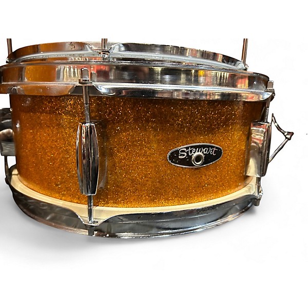 Used 1970s Stewart 4 Piece Japanese Orange Sparkle Drum Kit