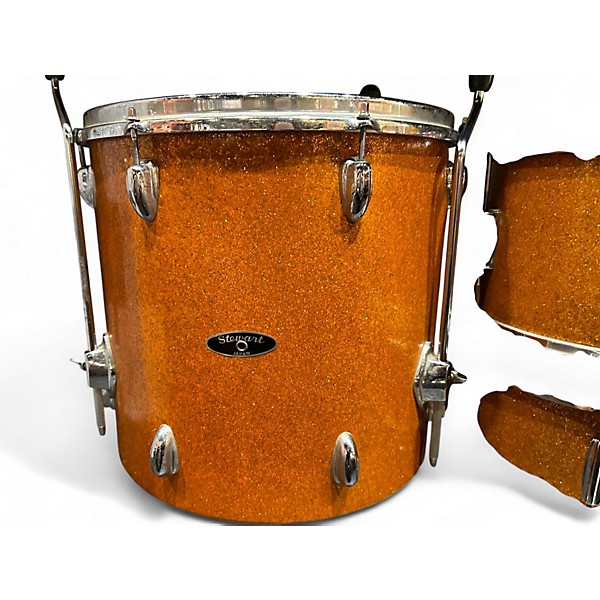 Used 1970s Stewart 4 Piece Japanese Orange Sparkle Drum Kit