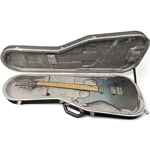 Used Mayones Regius 6 Trans Graphite Aquamarine Fade Satin Solid Body Electric Guitar