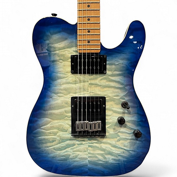 Used Schecter Guitar Research PT PRO Blue Burst Solid Body Electric Guitar