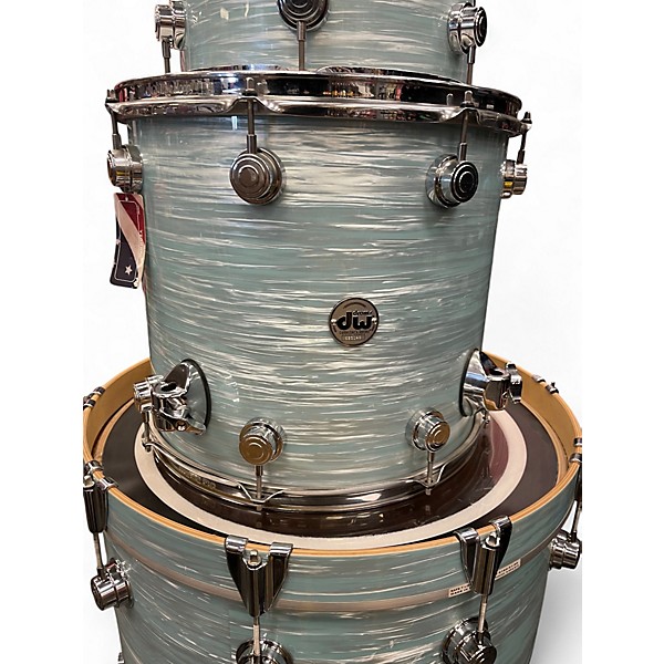 Used DW 4 Piece COLLECTORS SERIES OYSTER BLUE Drum Kit