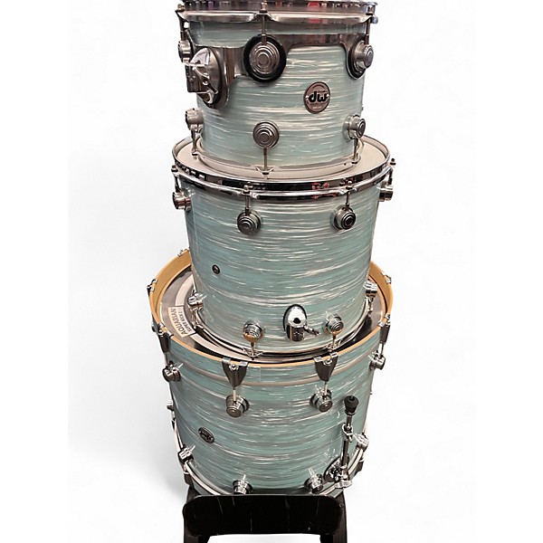 Used DW 4 Piece COLLECTORS SERIES OYSTER BLUE Drum Kit