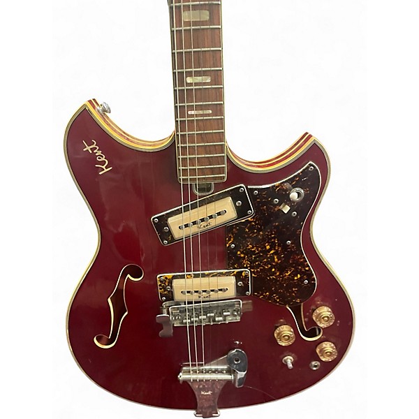 Used Kent Semi Hollow Trans Red Hollow Body Electric Guitar
