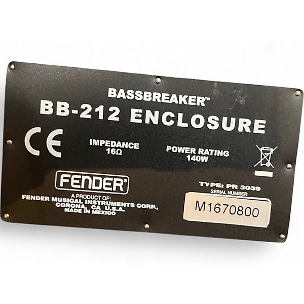 Used Fender Bassbreaker BB212 Enclosure Bass Cabinet