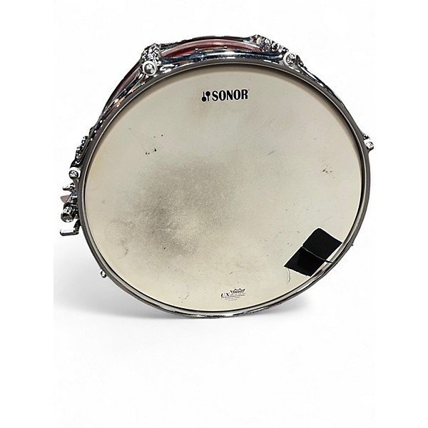 Used SONOR 6X13 AQX Snare Red Sparkle Drum