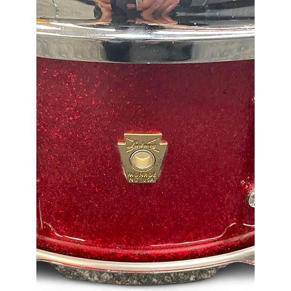 Used Ludwig 14X6.5 Keystone Snare Red Sparkle Drum