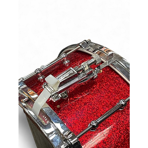 Used Ludwig 14X6.5 Keystone Snare Red Sparkle Drum